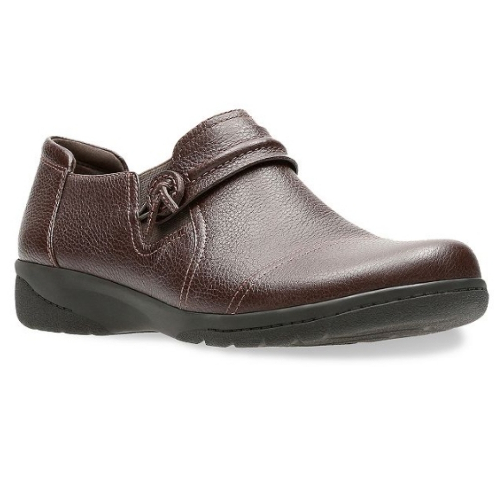 Clarks Women's Slip-On Brown Leather Shoes